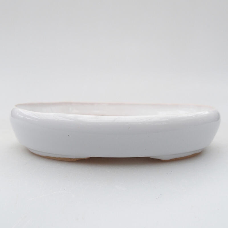 Ceramic bonsai bowl 13 x 9,5 x 3 cm, colour white