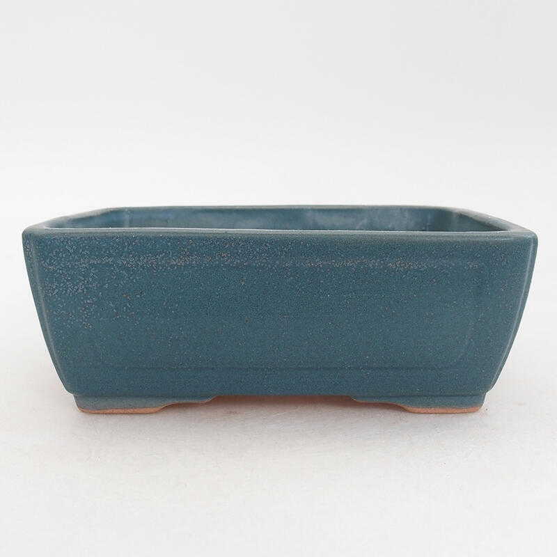 Ceramic bonsai bowl 13 x 9.5 x 5 cm, color blue