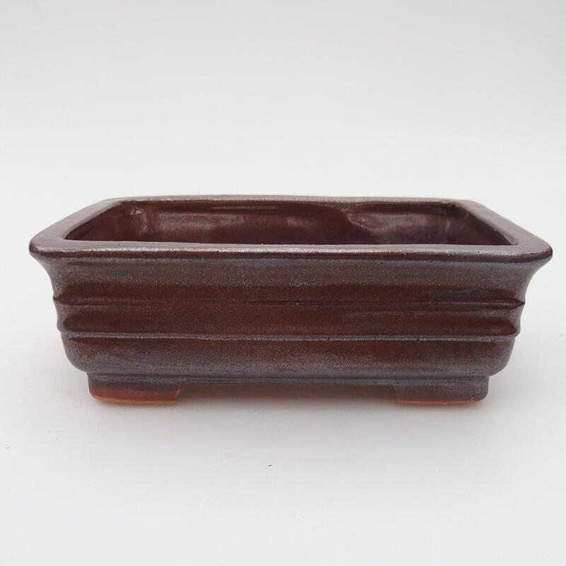 Ceramic bonsai bowl 13 x 9 x 4.5 cm, color brown