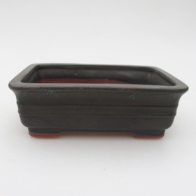 Ceramic bonsai bowl 13 x 9 x 4.5 cm, color gray