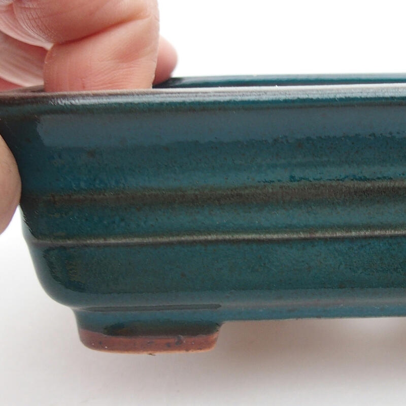 Ceramic bonsai bowl 13 x 9 x 4.5 cm, color green