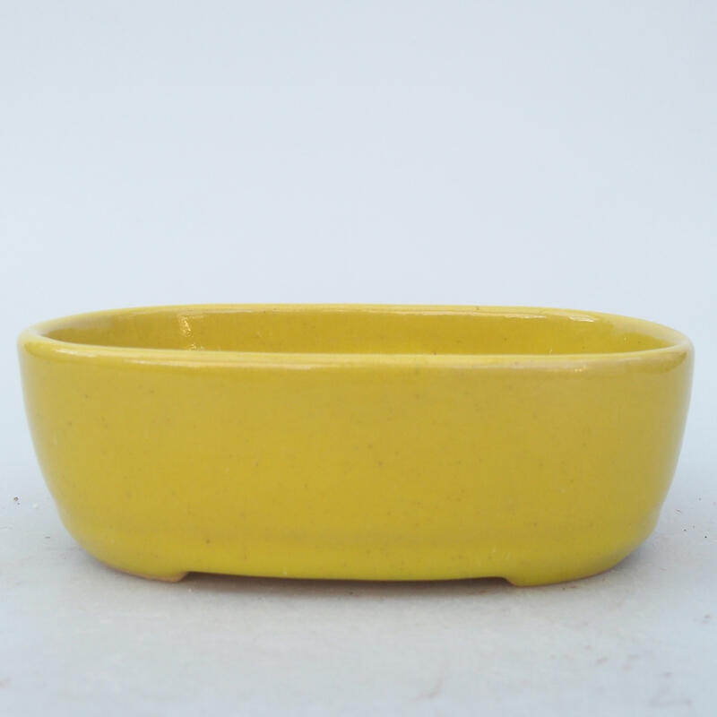 Ceramic bonsai bowl 13 x 9 x 4 cm, color yellow