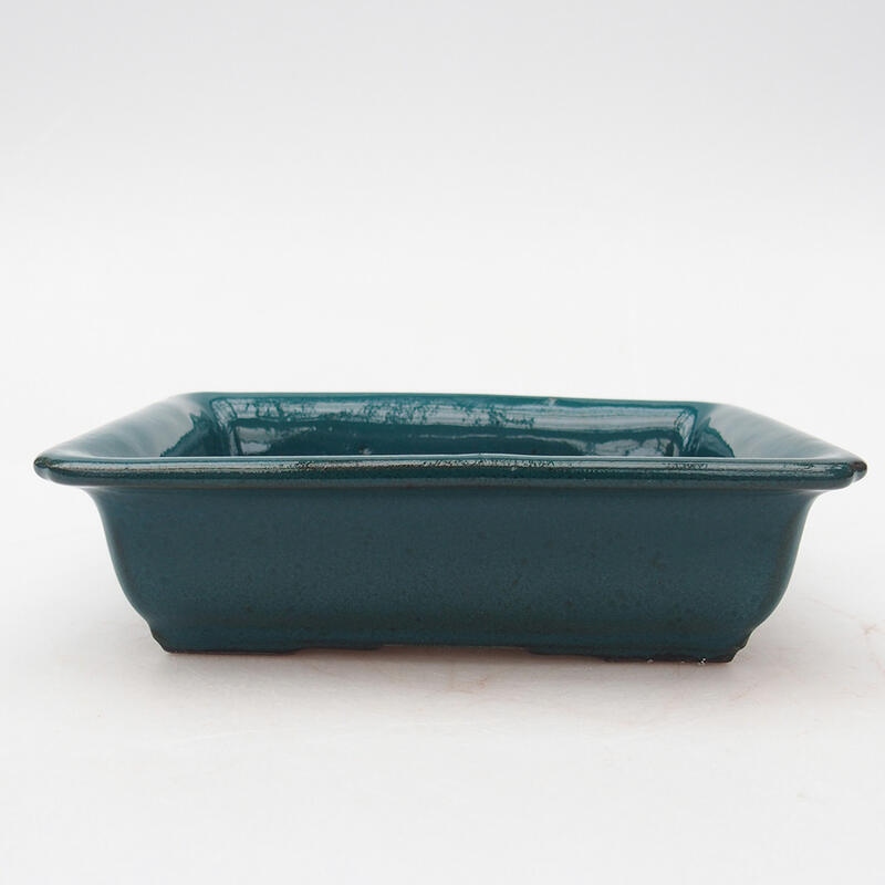 Ceramic bonsai bowl 14.5 x 10.5 x 4 cm, color green