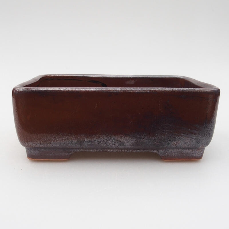 Ceramic bonsai bowl 14.5 x 11 x 5 cm, color brown