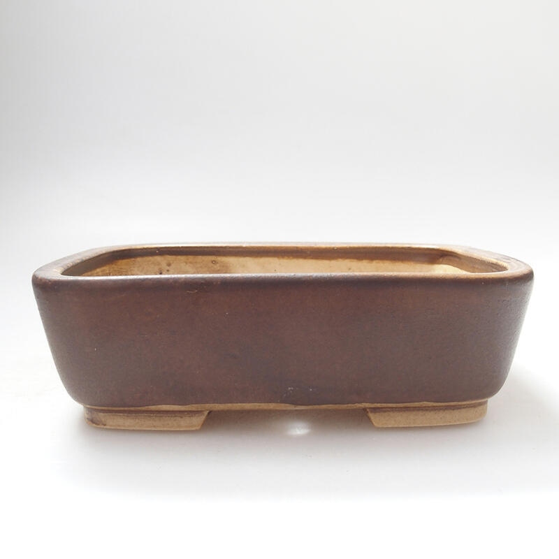 Ceramic bonsai bowl 14.5 x 12 x 4 cm, color brown