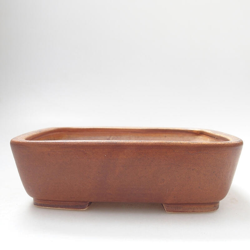 Ceramic bonsai bowl 14.5 x 12 x 4 cm, color brown