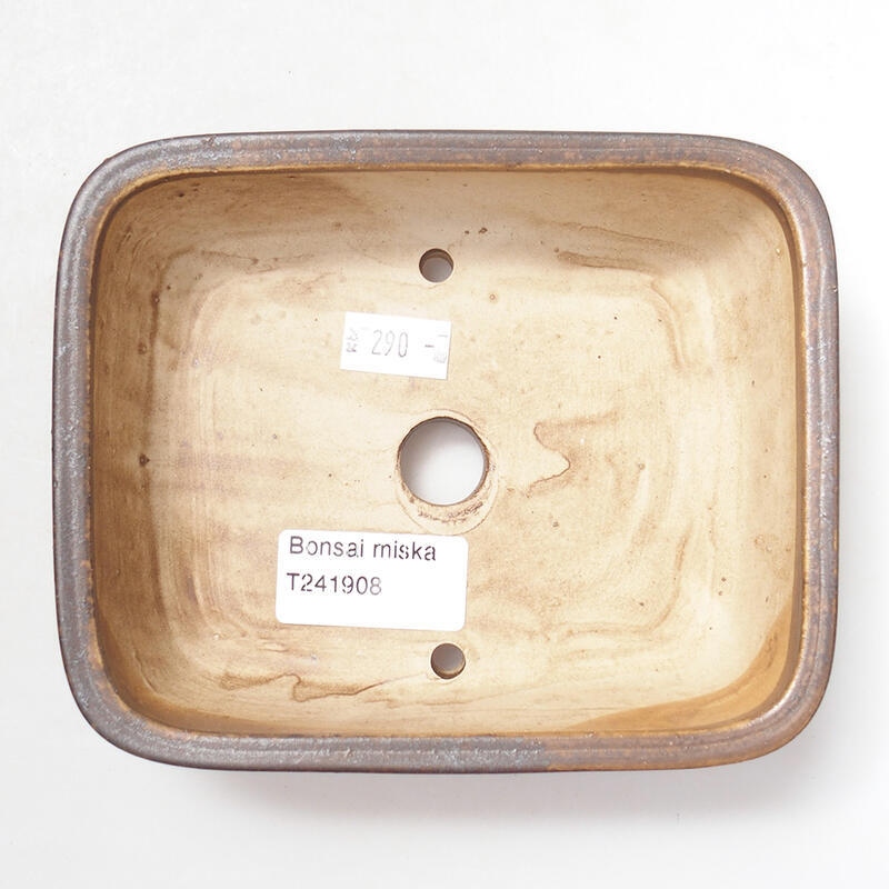 Ceramic bonsai bowl 14.5 x 12 x 4 cm, color brown