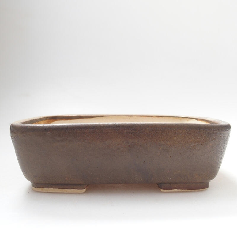 Ceramic bonsai bowl 14.5 x 12 x 4 cm, color brown