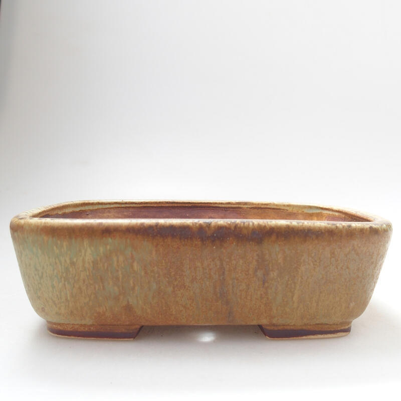 Ceramic bonsai bowl 14.5 x 12 x 4 cm, color green