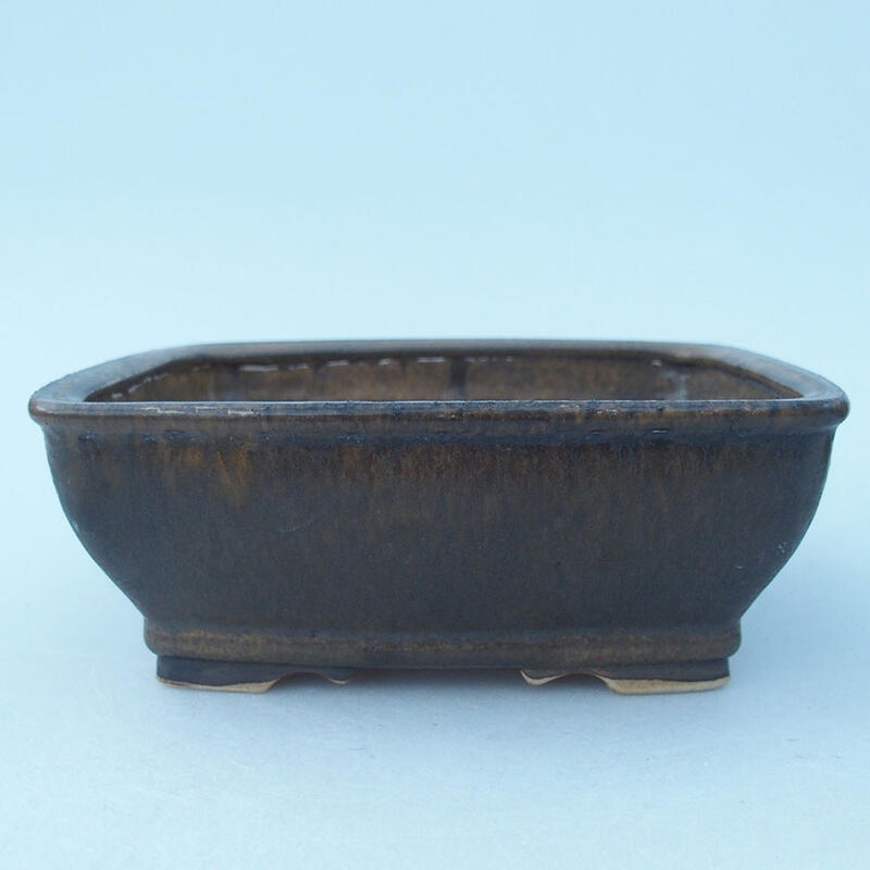 Ceramic bonsai bowl 14.5 x 12 x 5.5 cm, color brown