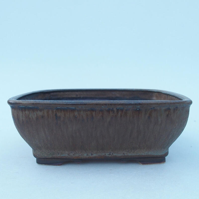 Ceramic bonsai bowl 14.5 x 12 x 5.5 cm, color brown