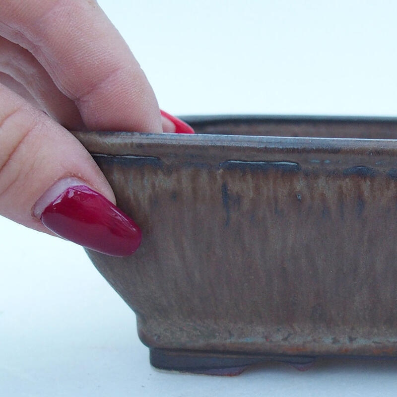 Ceramic bonsai bowl 14.5 x 12 x 5.5 cm, color brown