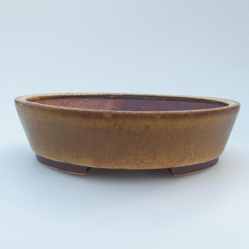 Ceramic bonsai bowl 14.5 x 13.5 x 4 cm, color beige