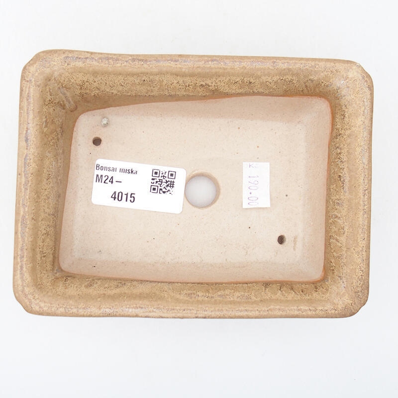 Ceramic bonsai bowl 14 x 10,5 x 4 cm, colour beige