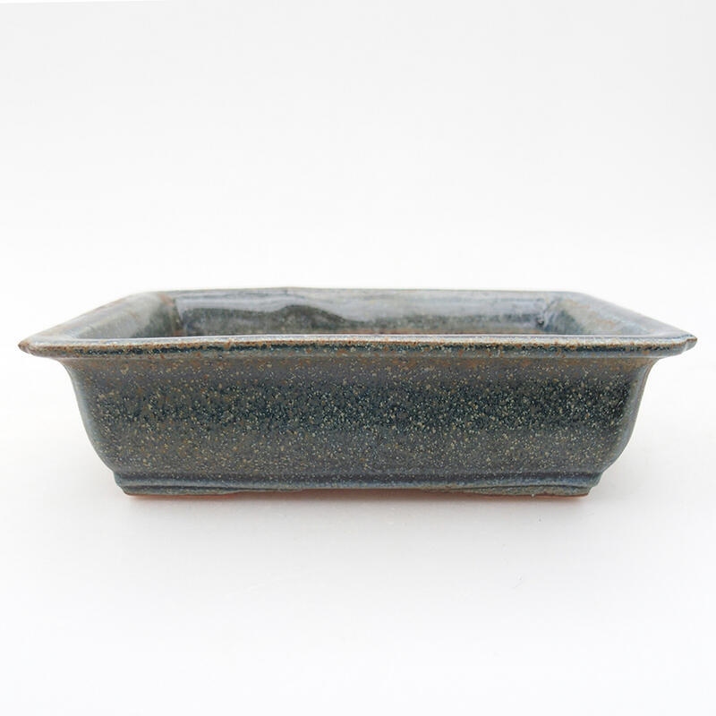 Ceramic bonsai bowl 14 x 10,5 x 4 cm, colour blue