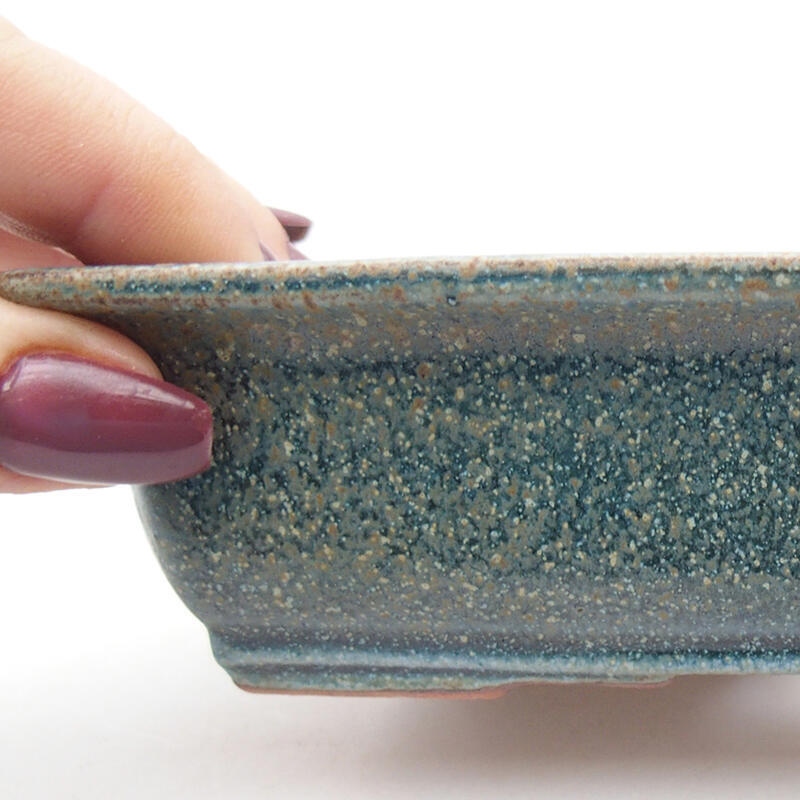 Ceramic bonsai bowl 14 x 10,5 x 4 cm, colour blue