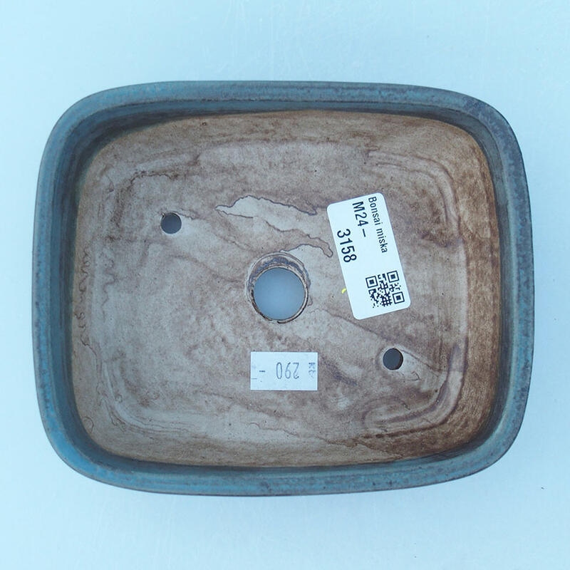 Ceramic bonsai bowl 14 x 11.5 x 4.5 cm, color blue