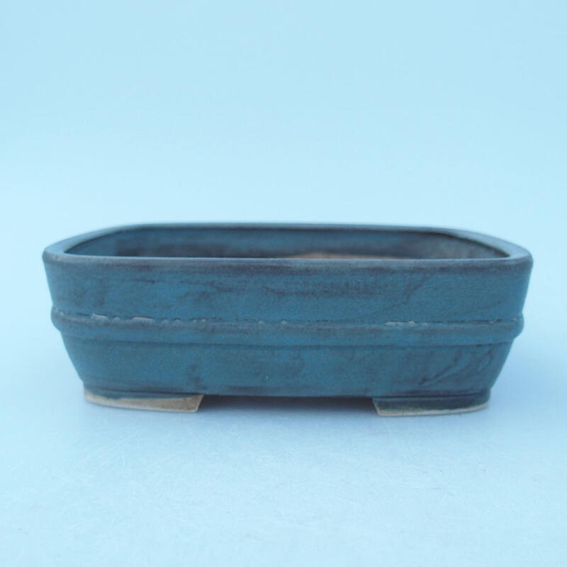 Ceramic bonsai bowl 14 x 11.5 x 4.5 cm, color blue