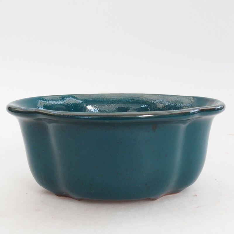 Ceramic bonsai bowl 14 x 11.5 x 6 cm, color green