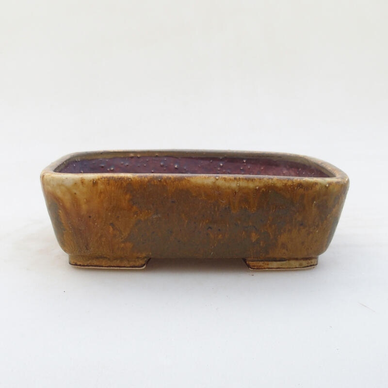 Ceramic bonsai bowl 14 x 11 x 4 cm, color brown