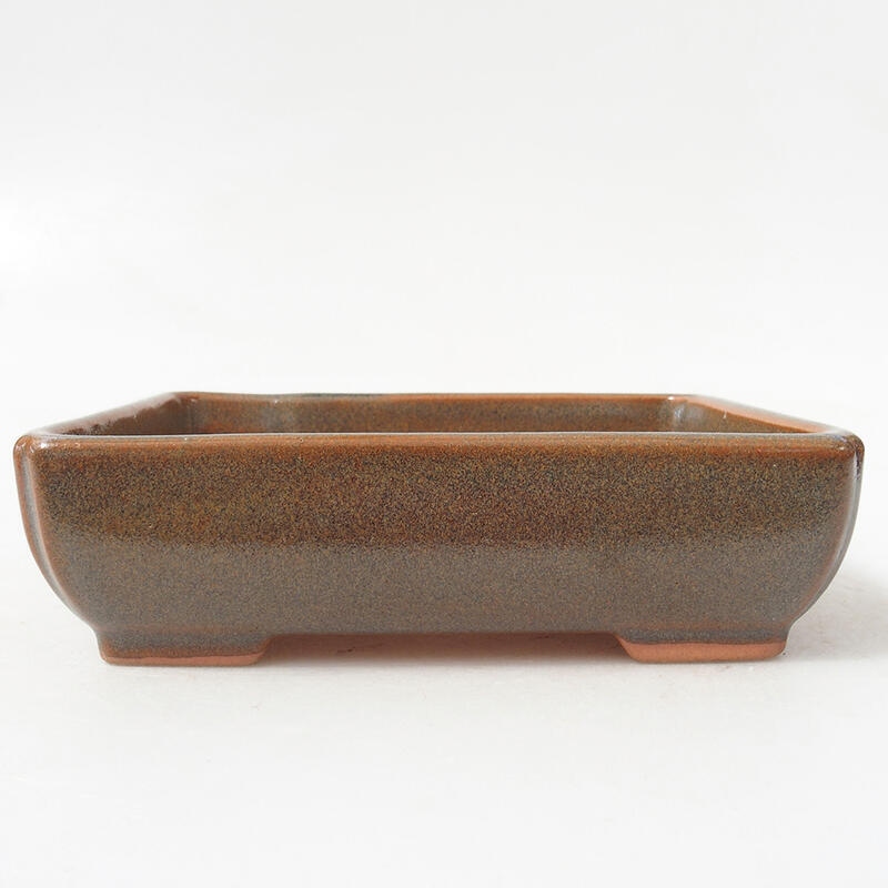 Ceramic bonsai bowl 14 x 11 x 4 cm, color brown