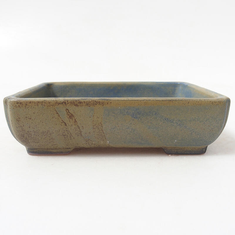 Ceramic bonsai bowl 14 x 11 x 4 cm, color blue