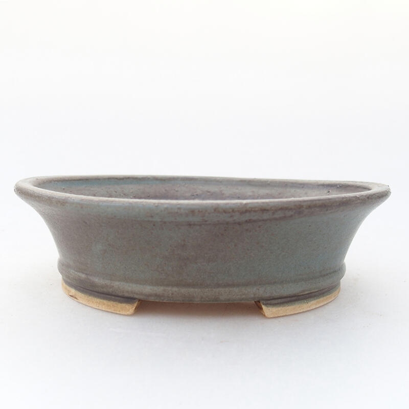 Ceramic bonsai bowl 14 x 12.5 x 4 cm, blue color