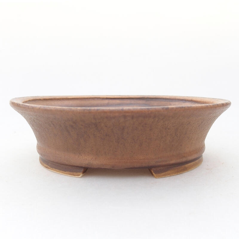 Ceramic bonsai bowl 14 x 12.5 x 4 cm, pink color