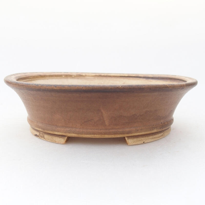 Ceramic bonsai bowl 14 x 12.5 x 4 cm, pink color