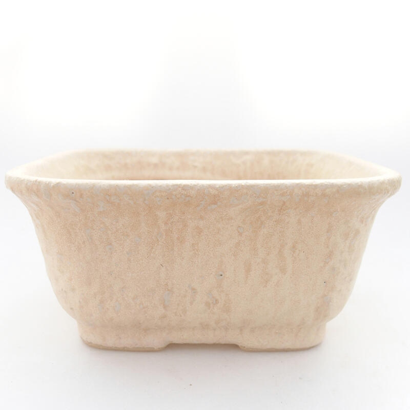 Ceramic bonsai bowl 14 x 12.5 x 7 cm, color beige