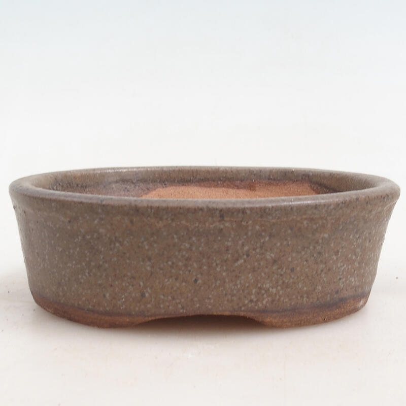 Ceramic bonsai bowl 14 x 12 x 4.5 cm, color brown