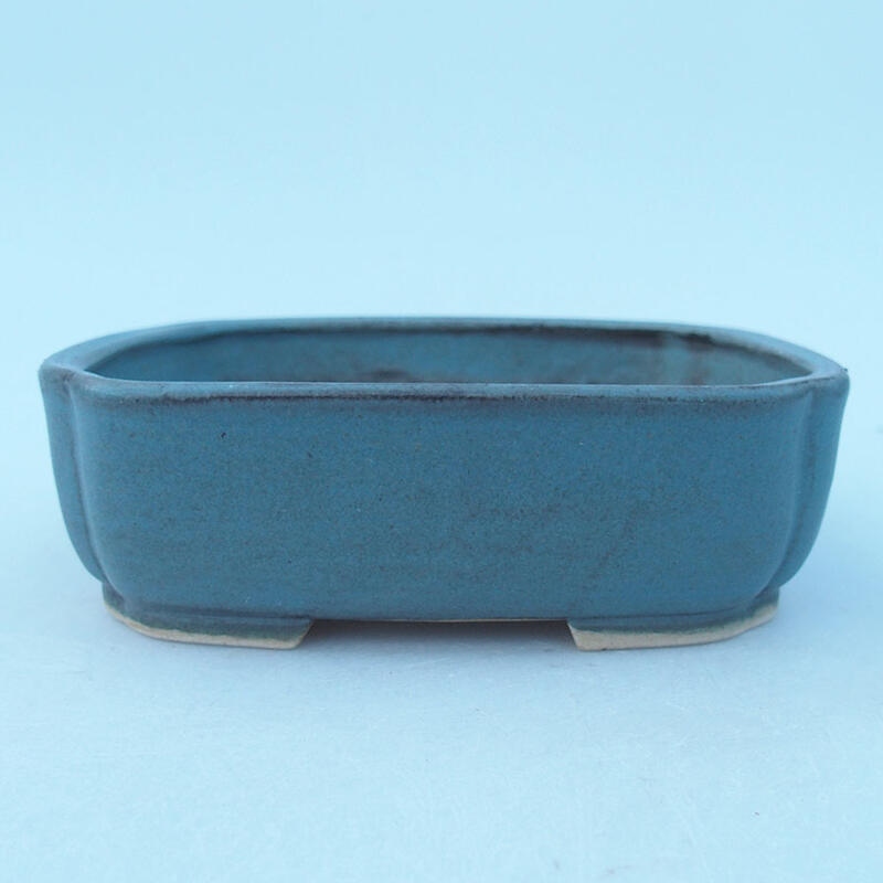 Ceramic bonsai bowl 14 x 12 x 4.5 cm, color blue