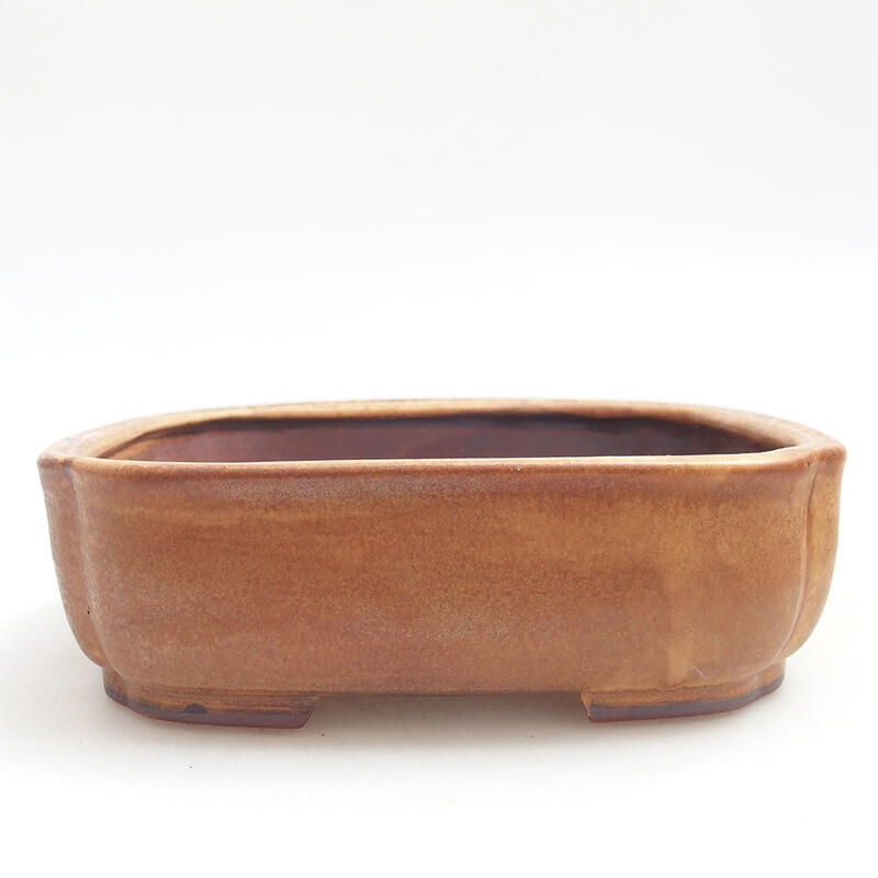 Ceramic bonsai bowl 14 x 12 x 4 cm, color brown