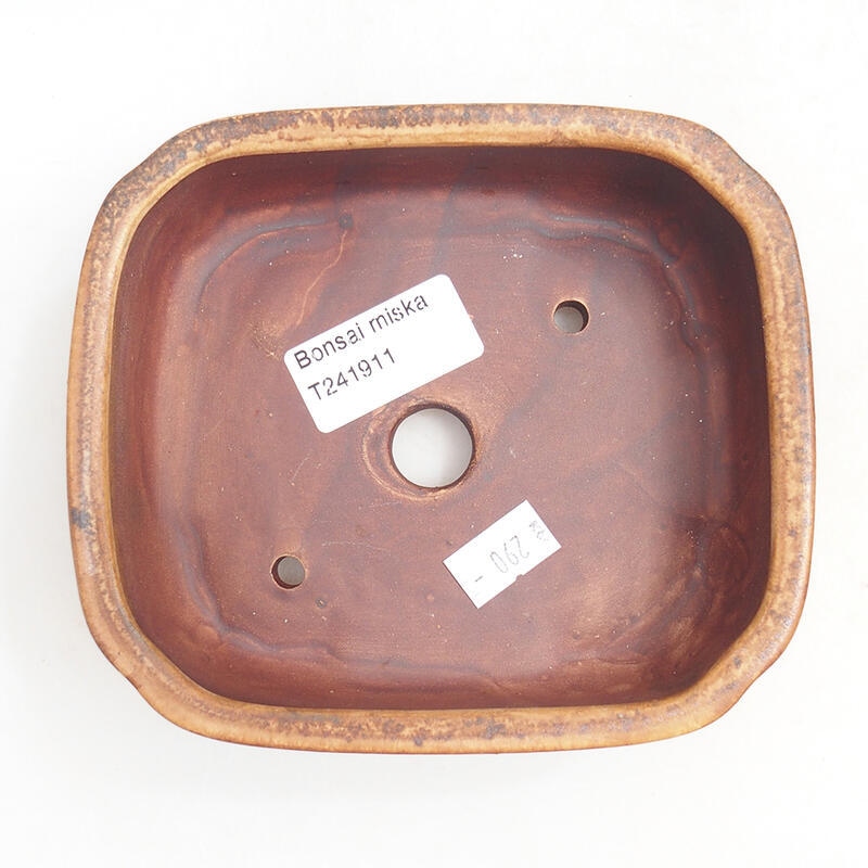 Ceramic bonsai bowl 14 x 12 x 4 cm, color brown