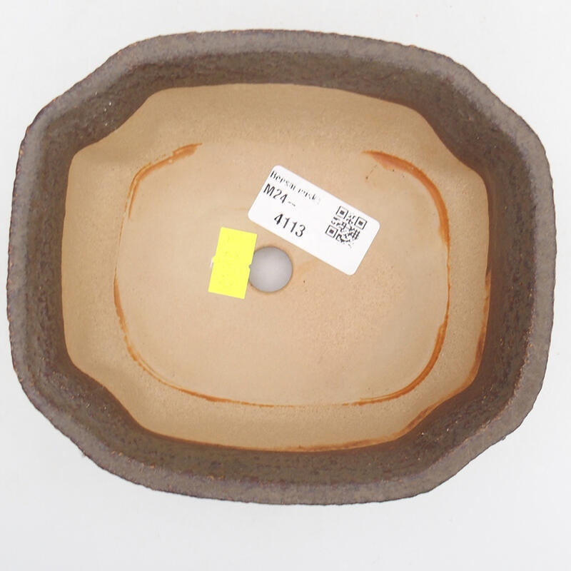 Ceramic bonsai bowl 14 x 13,5 x 6 cm, colour brown