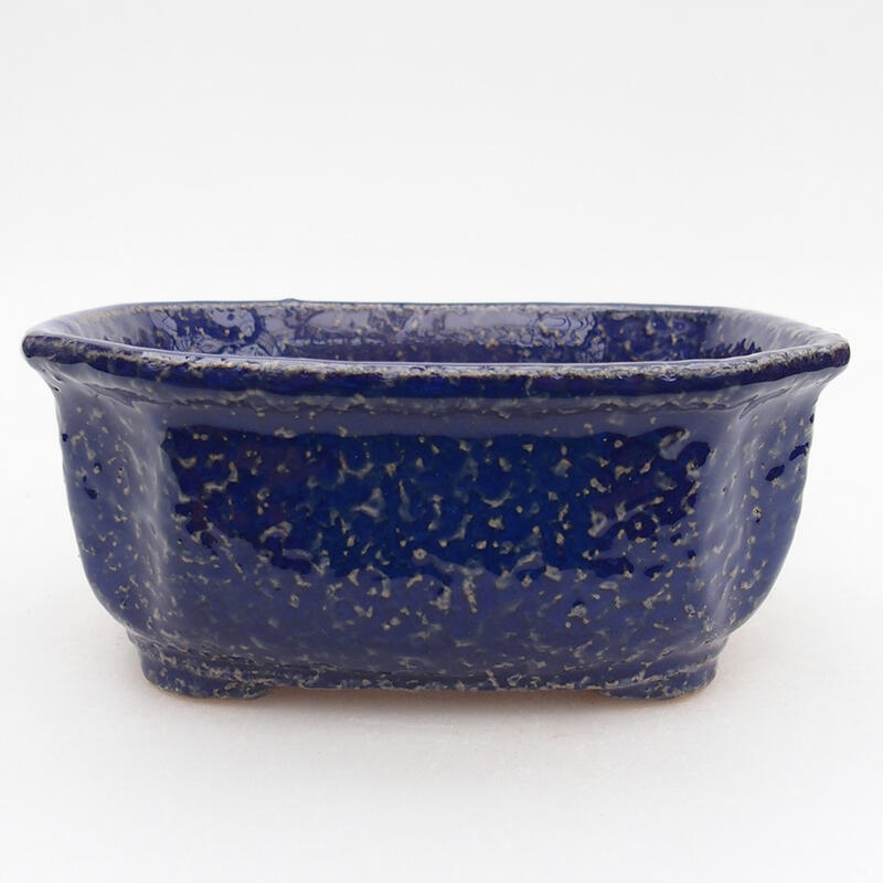 Ceramic bonsai bowl 14 x 13,5 x 6 cm, colour blue