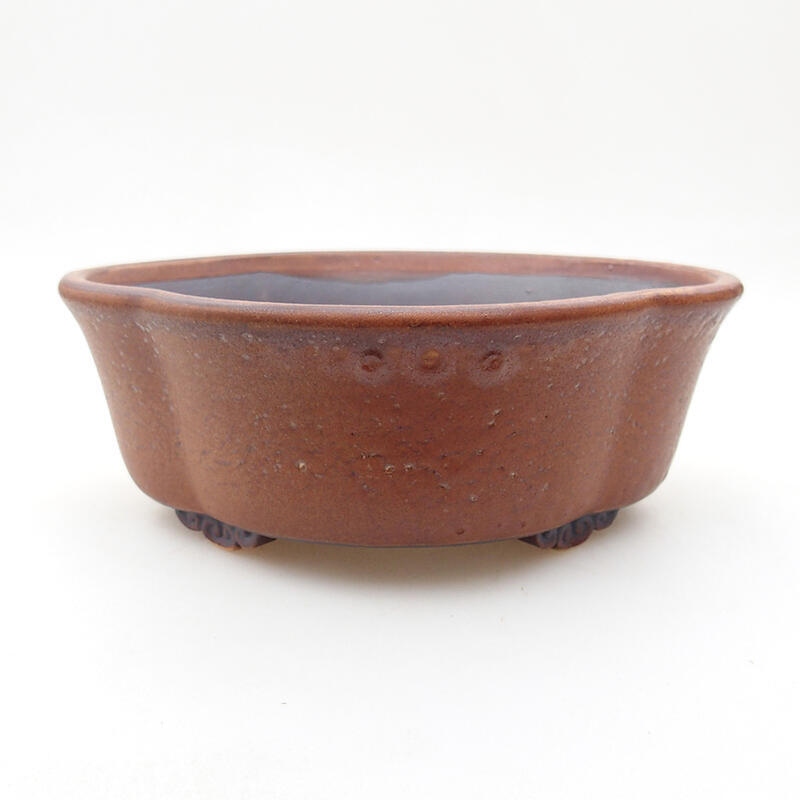 Ceramic bonsai bowl 14 x 13 x 5 cm, color brown