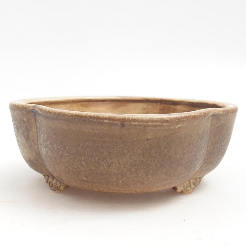 Ceramic bonsai bowl 14 x 13 x 5 cm, color brown