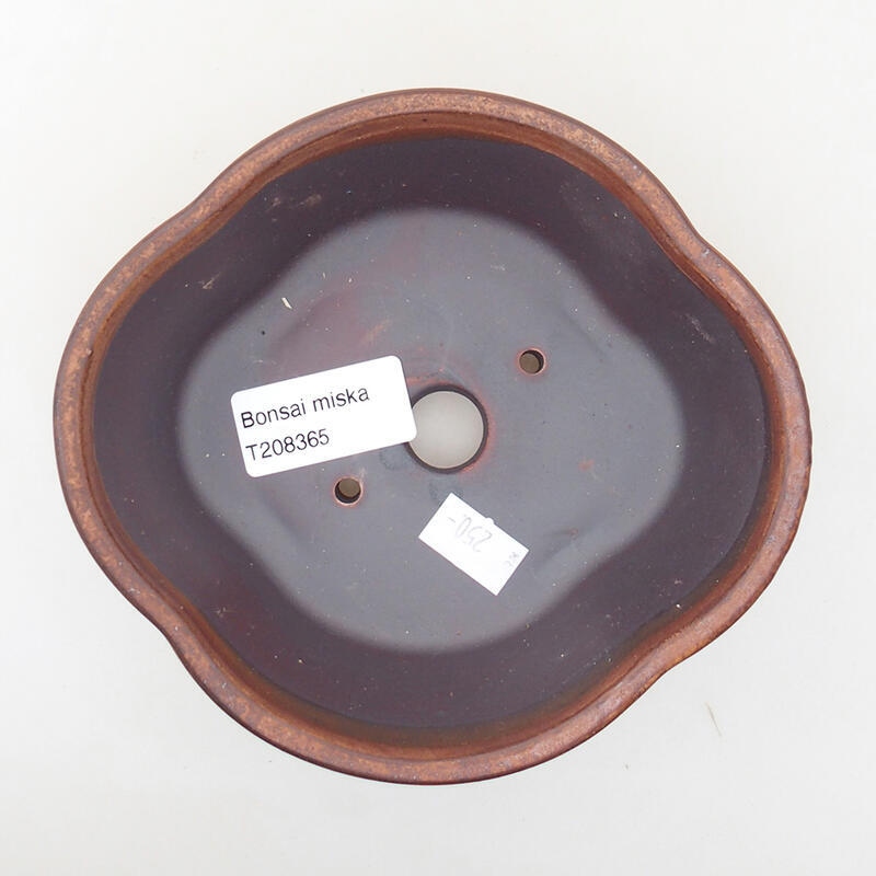 Ceramic bonsai bowl 14 x 13 x 5 cm, color brown