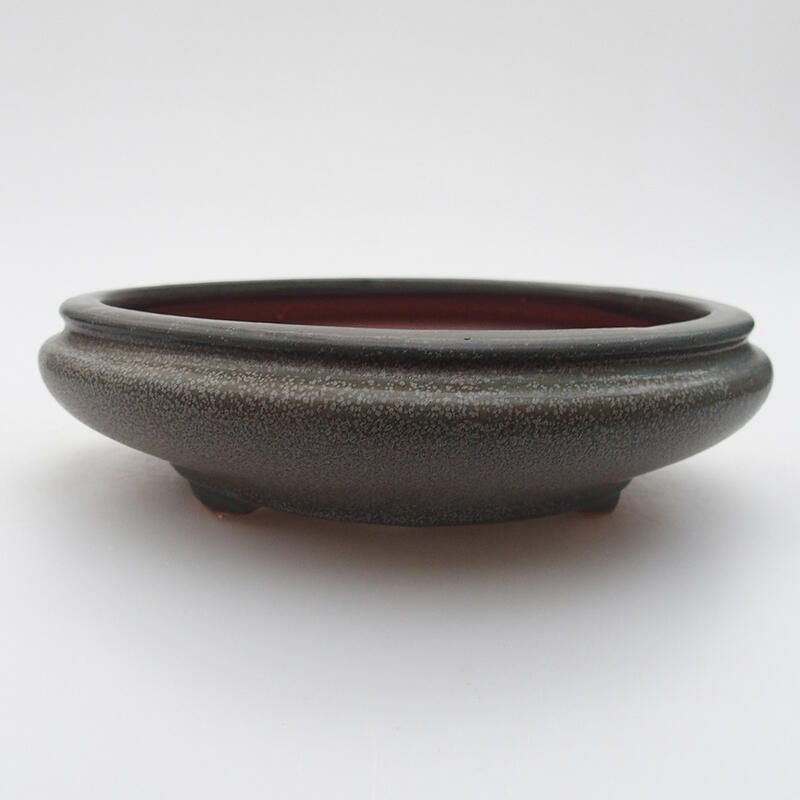 Ceramic bonsai bowl 14 x 14 x 4.5 cm, color gray