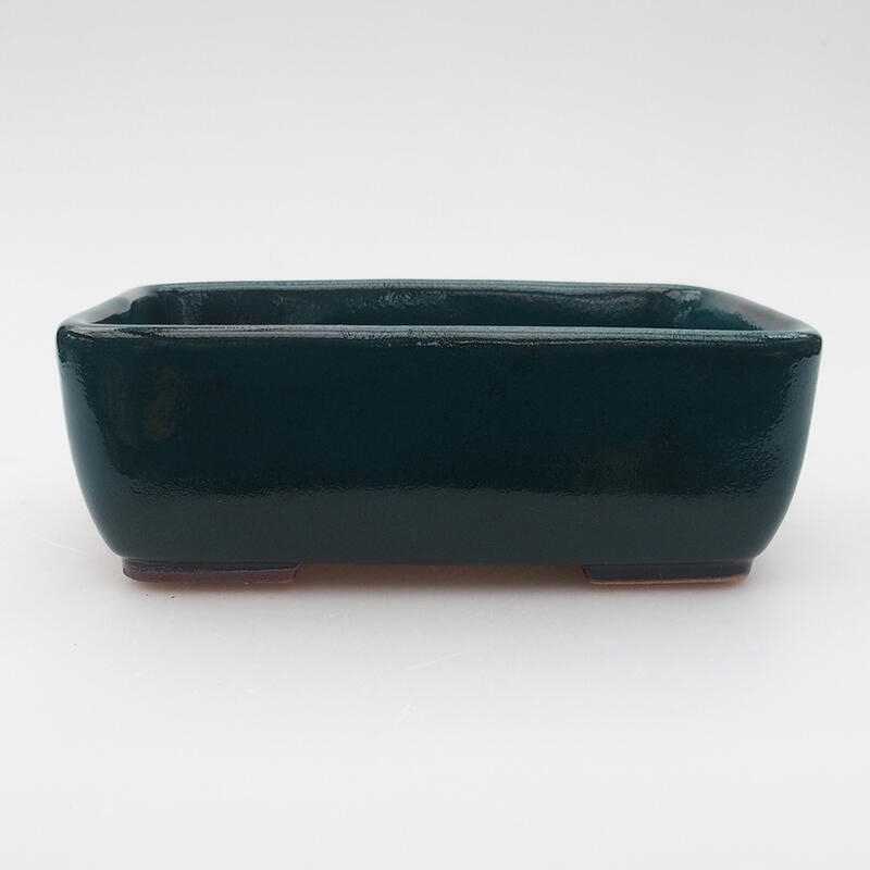 Ceramic bonsai bowl 15.5 x 10.5 x 5 cm, color green