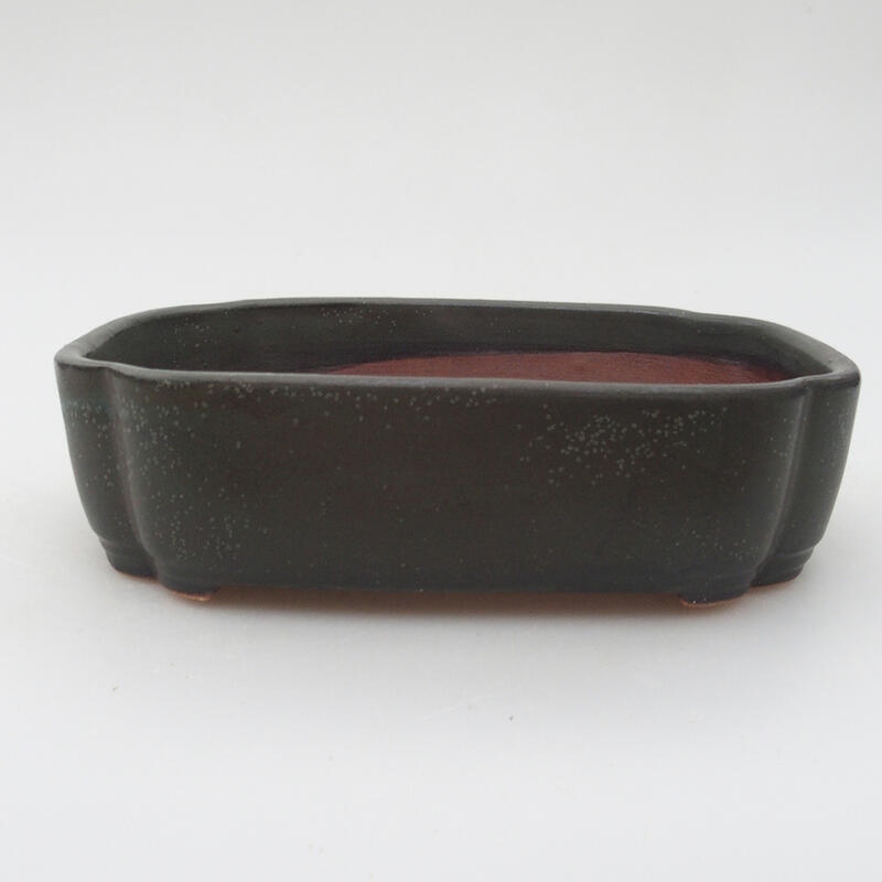 Ceramic bonsai bowl 15.5 x 11 x 4 cm, color gray