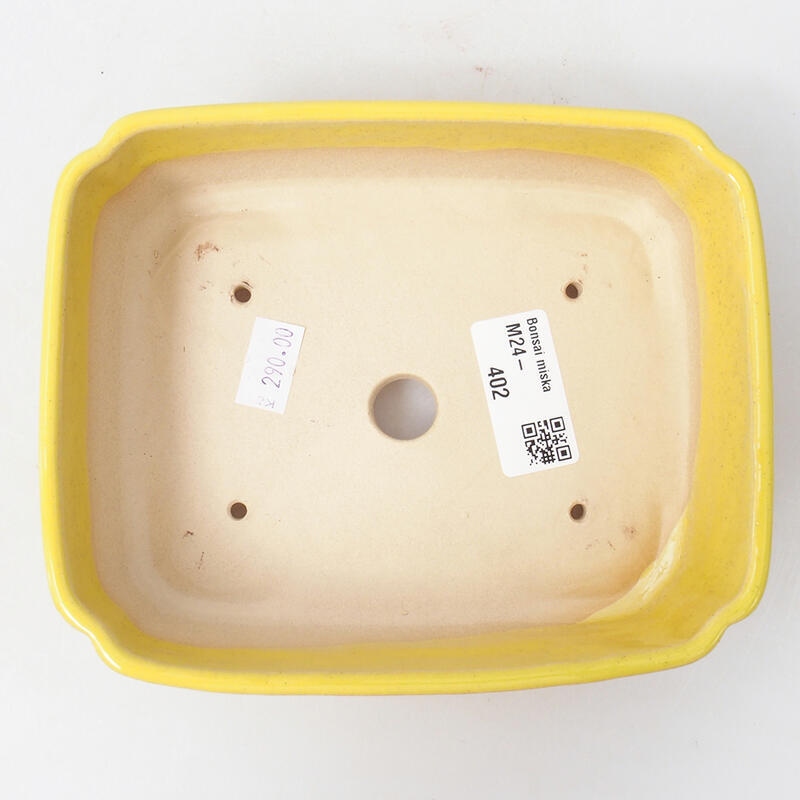 Ceramic bonsai bowl 15.5 x 12 x 4.5 cm, color yellow