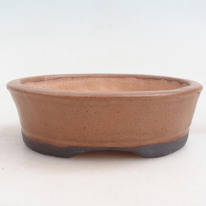 Ceramic bonsai bowl 15.5 x 12 x 5 cm, color brown