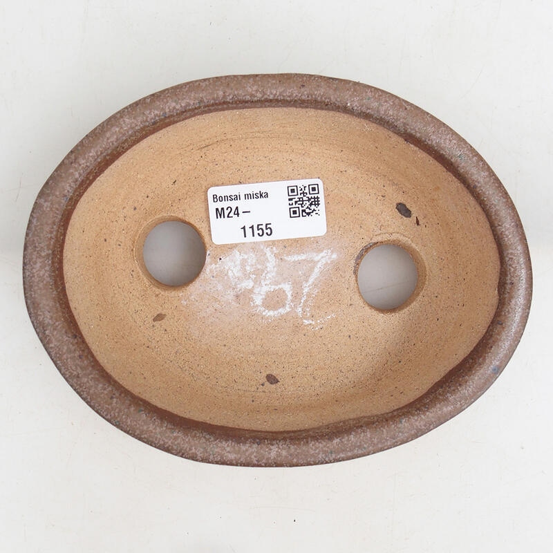 Ceramic bonsai bowl 15.5 x 12 x 5 cm, color brown