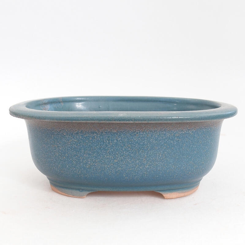 Ceramic bonsai bowl 15.5 x 12 x 6 cm, color blue