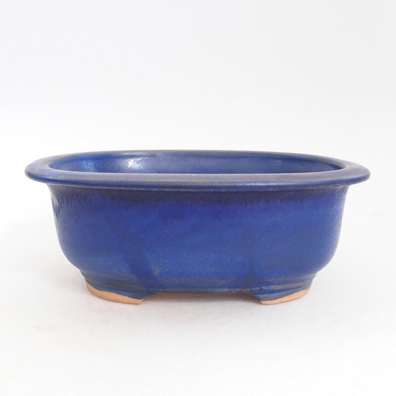 Ceramic bonsai bowl 15.5 x 12 x 6 cm, color blue