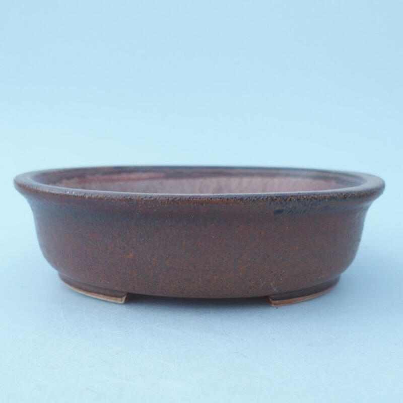 Ceramic bonsai bowl 15.5 x 14 x 4 cm, color brown