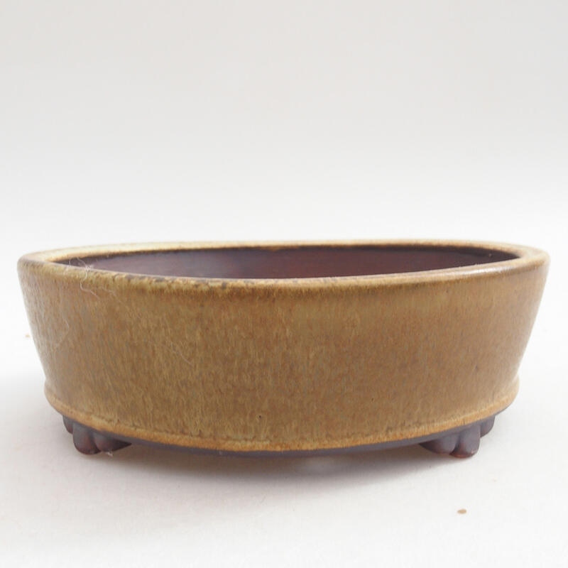 Ceramic bonsai bowl 15.5 x 15.5 x 5 cm, color green