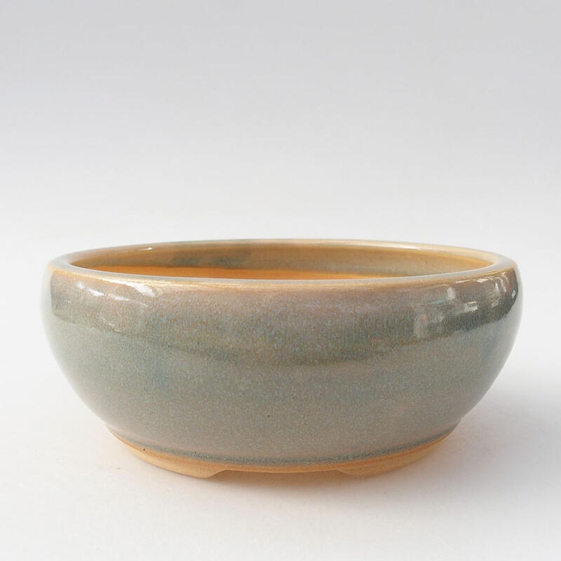 Ceramic bonsai bowl 15.5 x 15.5 x 6 cm, color green